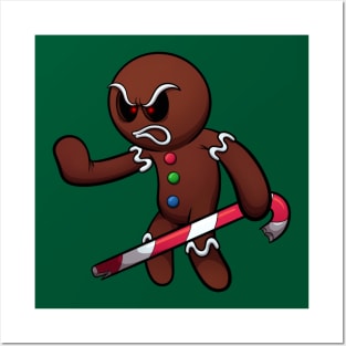 Evil Gingerbread Man Ready For Battle Posters and Art